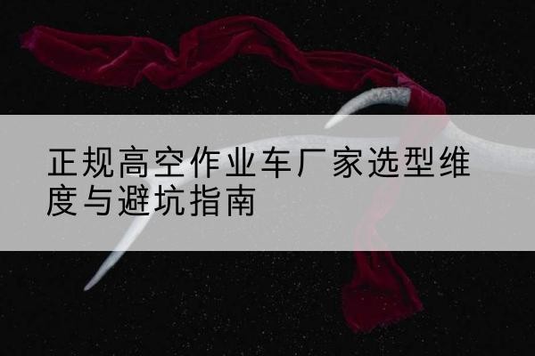 尼勒克高空作业车厂家-正规选型维度与避坑指南